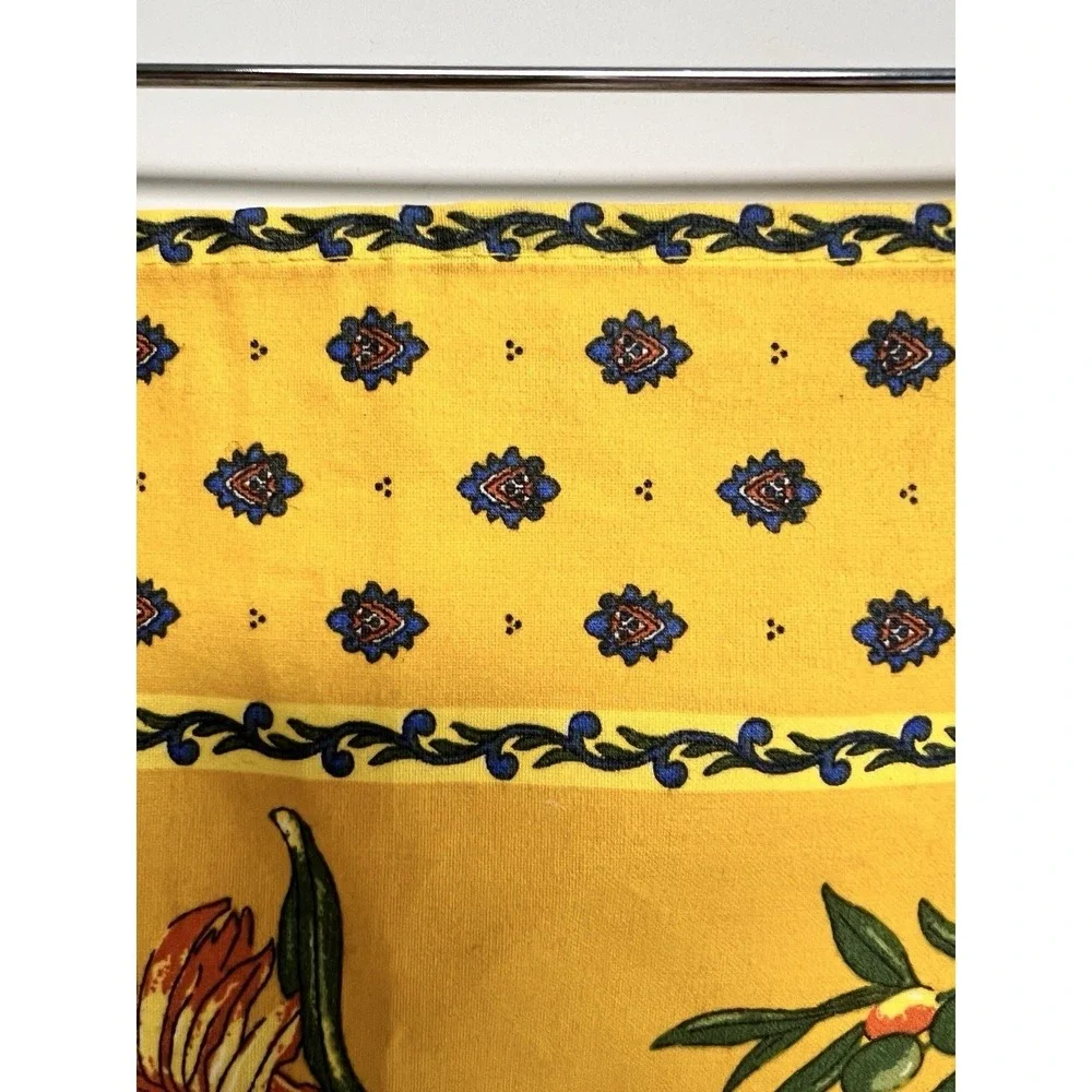 VTG La Cigale Provence France Yellow Cotton Table Runner Sunflowers Lavender